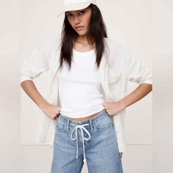 Banana Republic MID-RISE WIDE-LEG DRAWSTRING JEAN - Picture 2 of 7